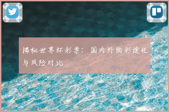 揭秘世界杯彩票:国内外购彩途径与风险对比
